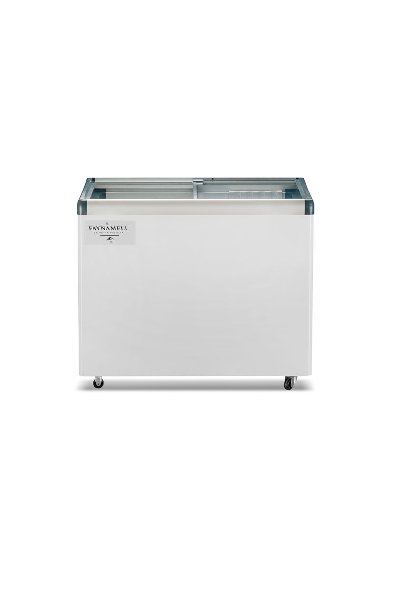 מקפיא/מקרר שוכב זכוכיות לתצוגה מלמעלה דגם RF-417PG FAYNAMELI