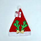 כובע סנטה מעוצב קרני אייל בצבע ירוק - באריזה 4 יח' Hacontainer