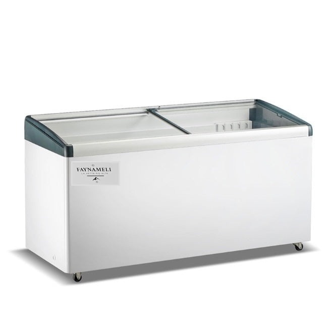 מקפיא/מקרר שוכב זכוכיות לתצוגה מלמעלה דגם RF-650PG FAYNAMELI