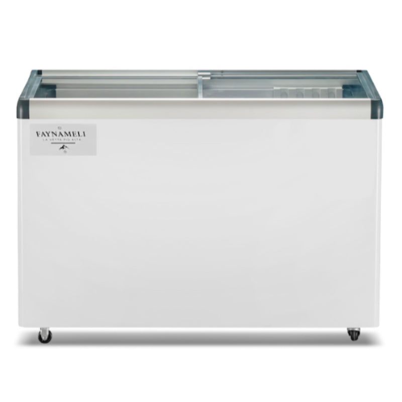 מקפיא/מקרר שוכב זכוכיות לתצוגה מלמעלה דגם RF-537PG FAYNAMELI