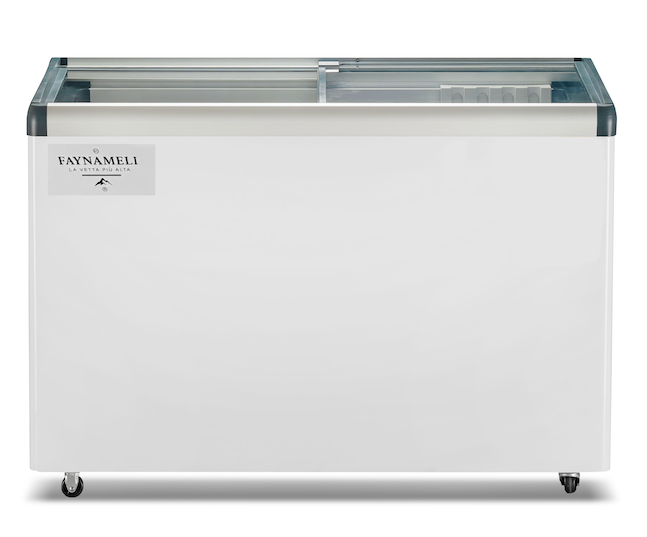 מקפיא/מקרר שוכב זכוכיות לתצוגה מלמעלה דגם RF-537PG FAYNAMELI