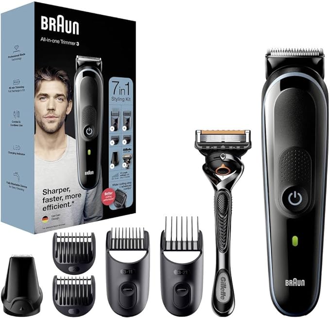 מכונת לעיצוב זקן ותספורת ראש בראון BRAUN MGK3345