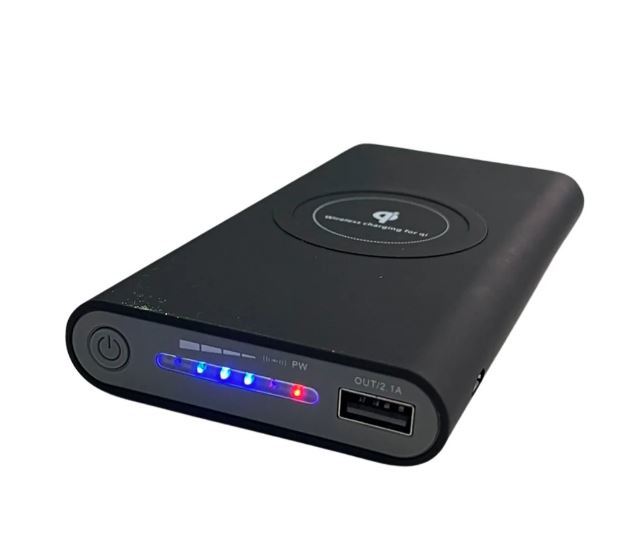 סוללת גיבוי מטען אלחוטי , ללא צרוך בכבל , עם משטח הטענה, מתאים לכל הטלפונים