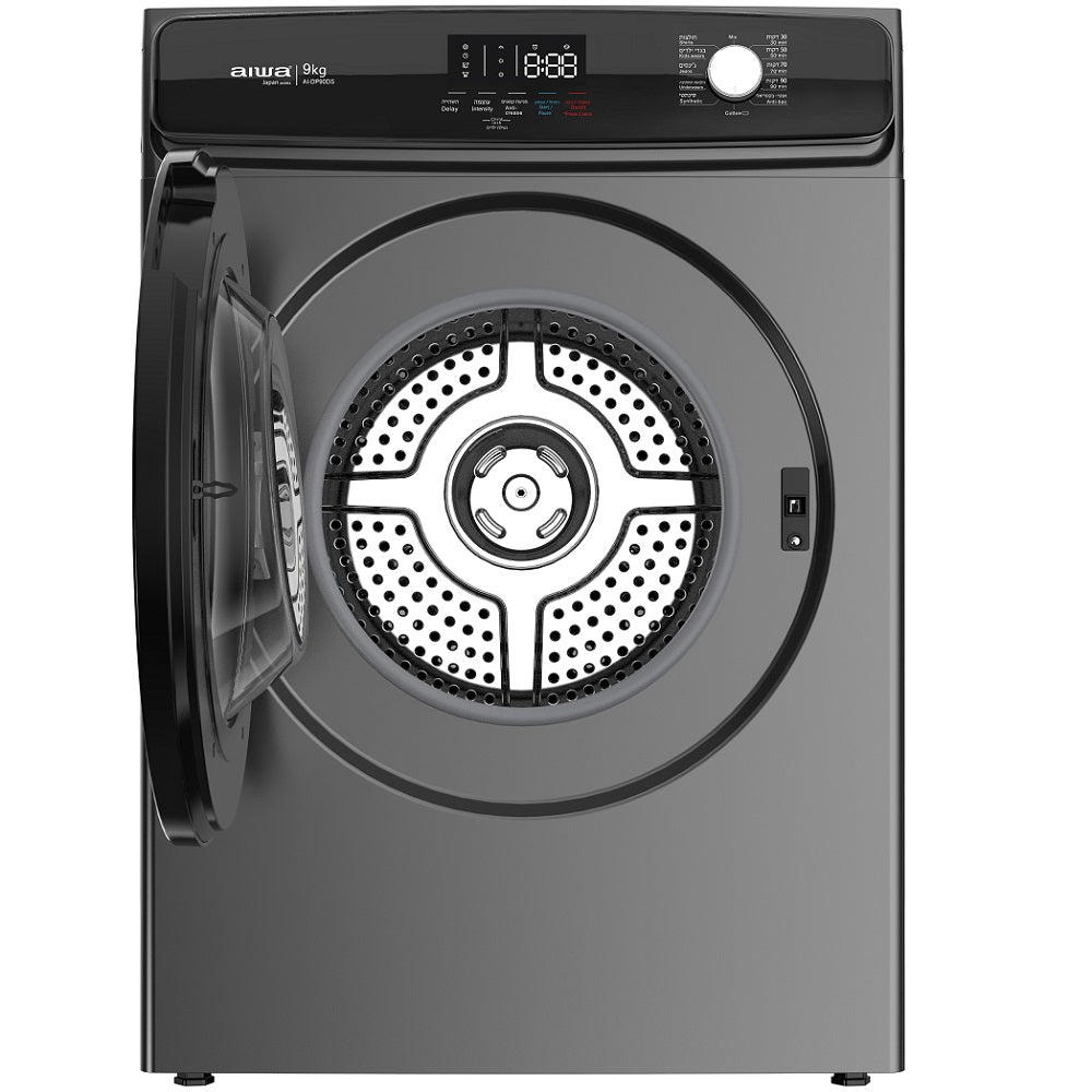 מייבש כביסה צינור 9 ק"ג AI-DP90DS איווה AIWA נירוסטה מושחרת
