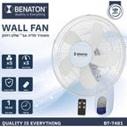 מאוורר תלייה עם שלט 16” BENATON BT-7481
