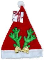 כובע סנטה מעוצב קרני אייל בצבע ירוק - באריזה 4 יח' Hacontainer