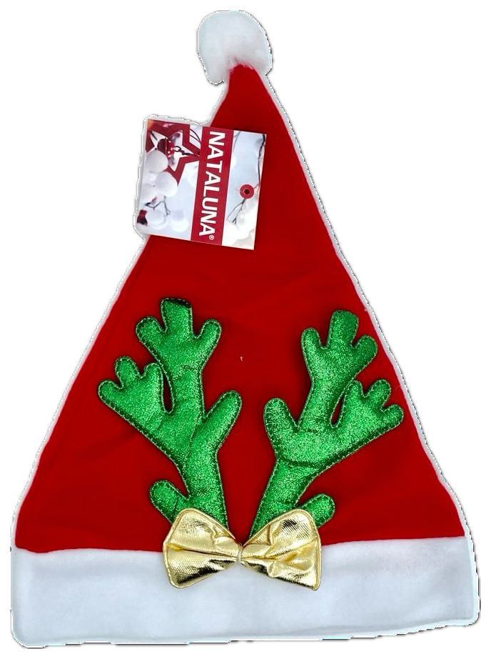 כובע סנטה מעוצב קרני אייל בצבע ירוק - באריזה 4 יח' Hacontainer