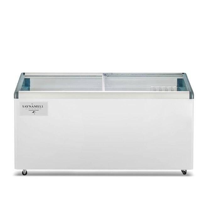 מקפיא/מקרר שוכב זכוכיות לתצוגה מלמעלה דגם RF-650PG FAYNAMELI