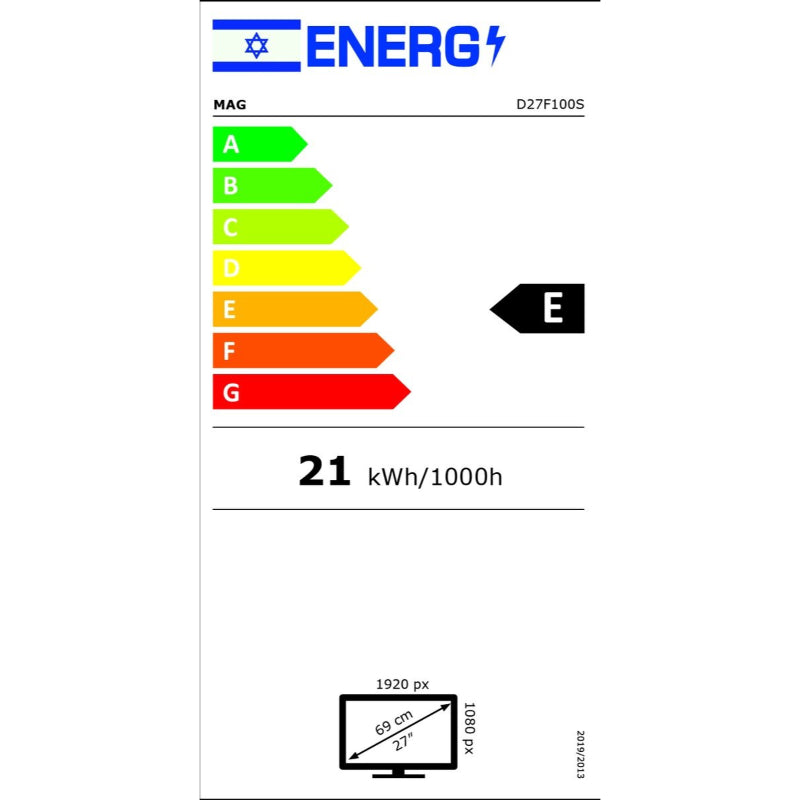 מסך "27 שטוח 100Hz רמקולים מובנים D27F100S מאג MAG